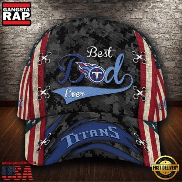 Tennessee Titans Best Dad Ever Camo Pattern Classic Cap AMCCAP000080