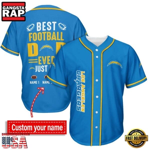 Los Angeles Chargers Best Dad Ever New Design Baseball Jersey Shirt AMCBJS000038