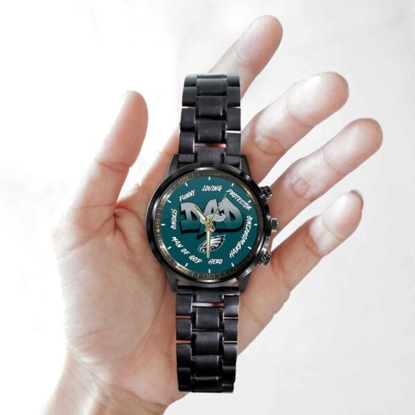 Philadelphia Eagles Limited Edition Black Stainless Steel Watch For Father's Day AMCWA000008 - Image 2