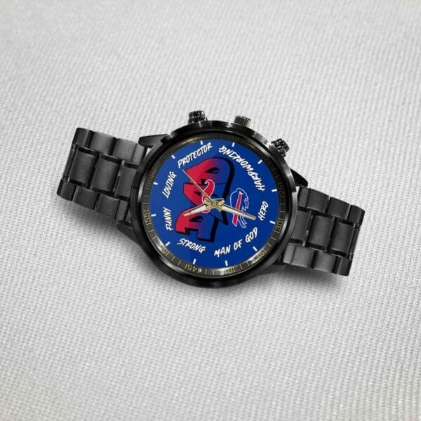 Buffalo Bills Limited Edition Black Stainless Steel Watch For Father's Day AMCWA000001 - Image 3