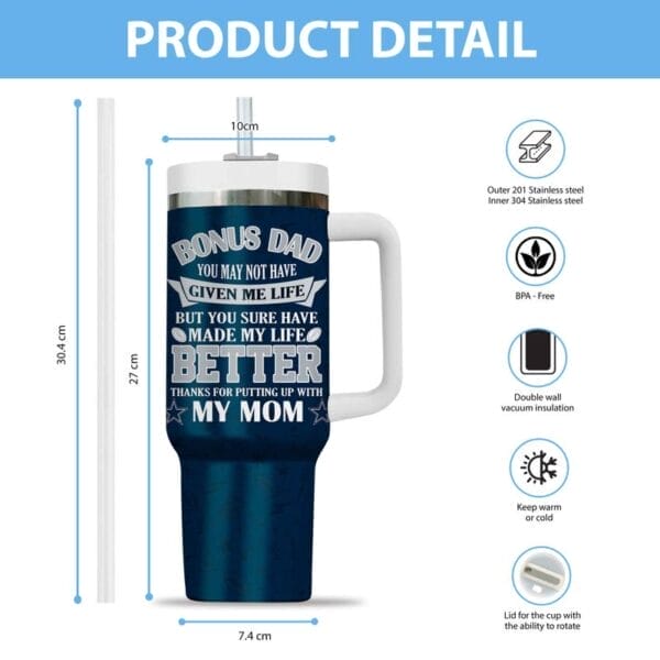 Dallas Cowboys New Personalized 40oz Tumbler Father's Day AMC40OZ000172 - Image 2